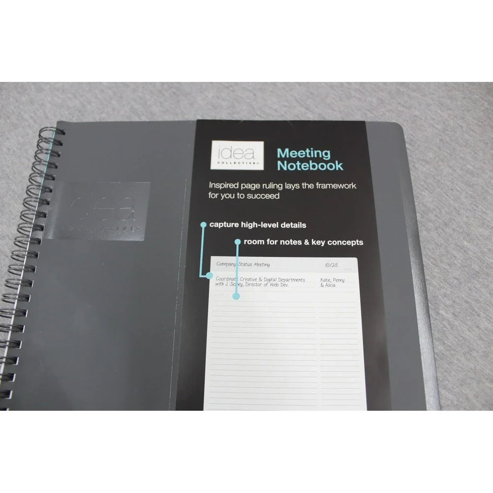 Oxford Notebook Grey Idea Collective Meeting Notebook Spiral 6Pak Back To School